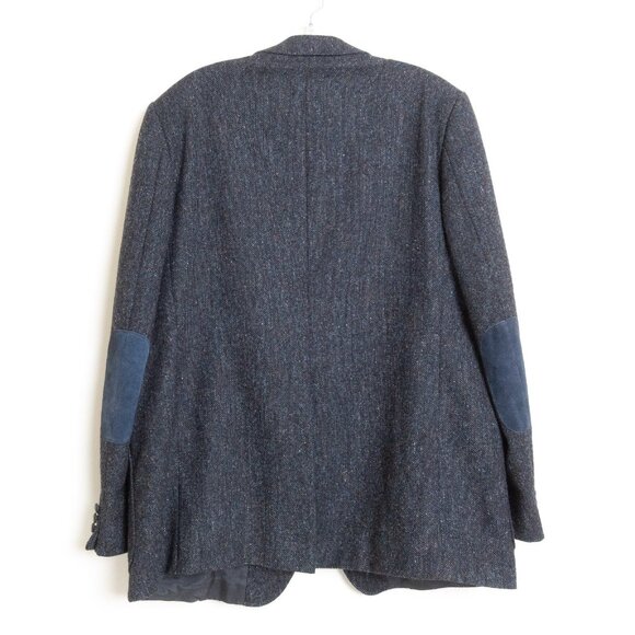 Vintage Tweed Sport Coat Wool Blazer Jacket Elbow Patches England 48 L Moores - Picture 2 of 16